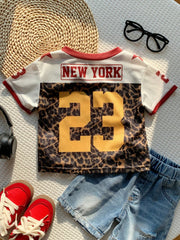 Boys Leopard Print Mesh Football Jersey - Tawny