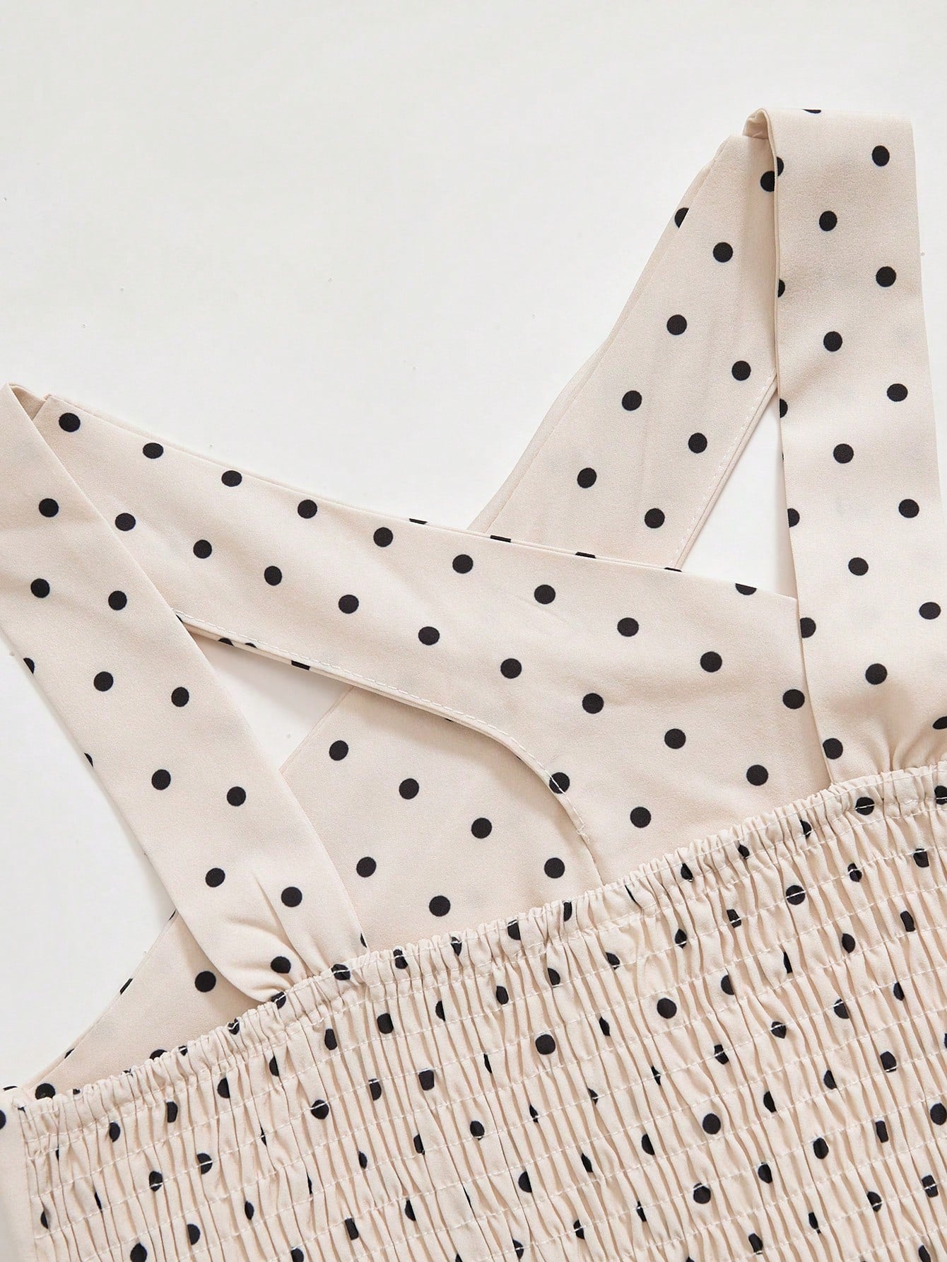 Big Girls Polka Dot Crossover Halter Pleated Maxi Jumpsuit - Ecru |...