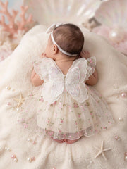 Baby Girls Rose Embroidered Tulle Butterfly Dress - Ivory | 21 Cent...