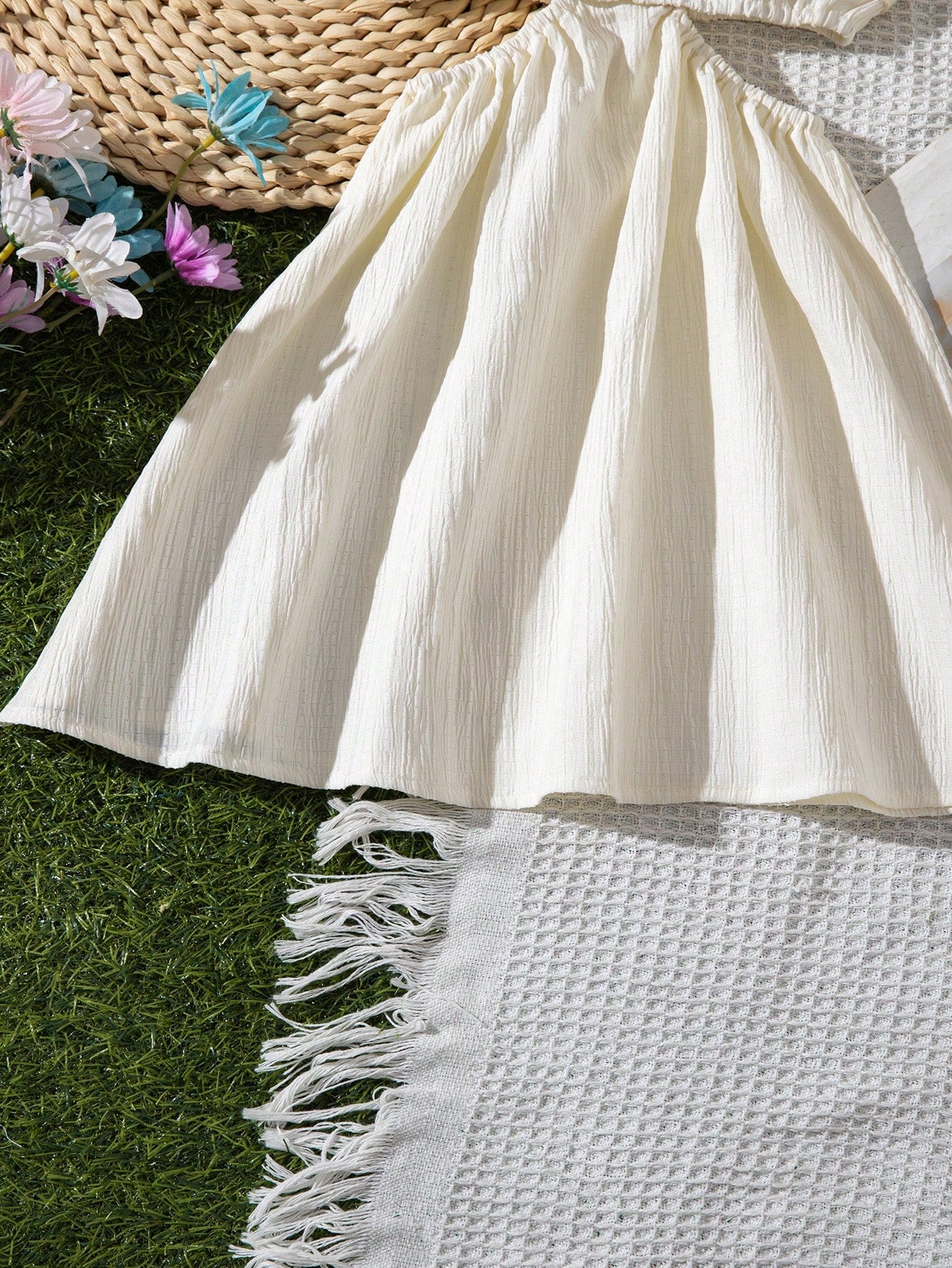 2pcs Girls Crochet Floral Cami Top & Skirt Set - Ivory | 21 Century...