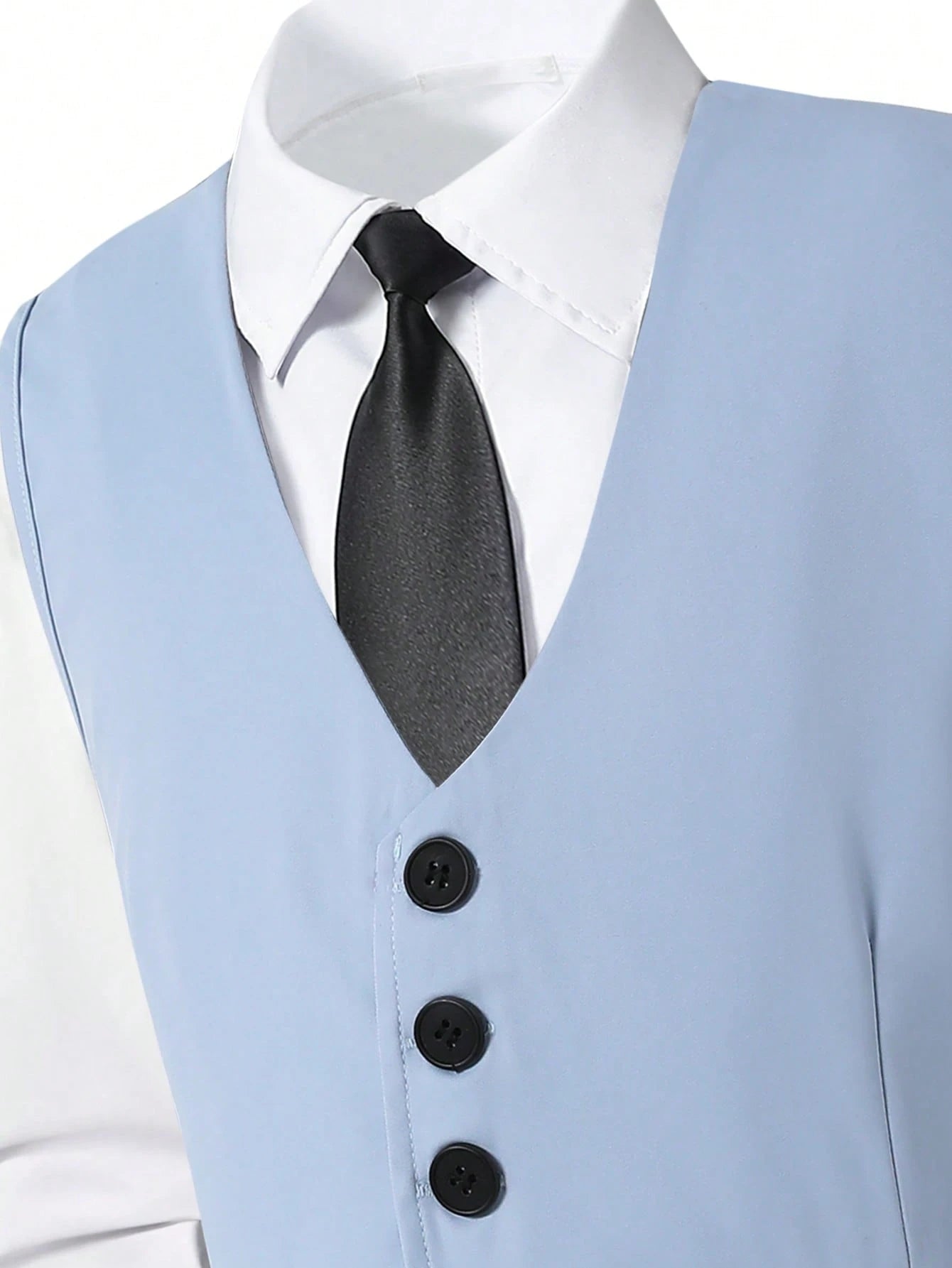 4pcs Big Boys Formal Blazer Vest Trousers & Tie Suit - Powder Blue ...