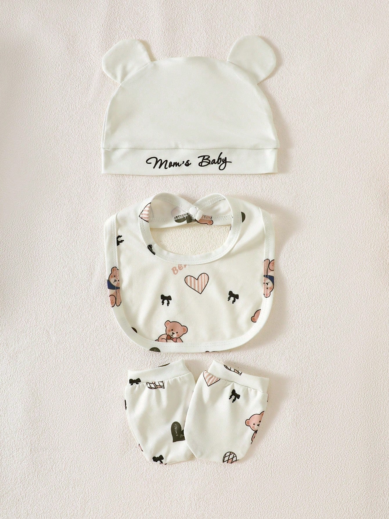 Baby Boys Bear Print Layette Gift Set - Ivory