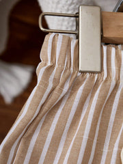 2pcs Boys Textured Shirt & Striped Bermuda Shorts Set - Ecru | 21 C...