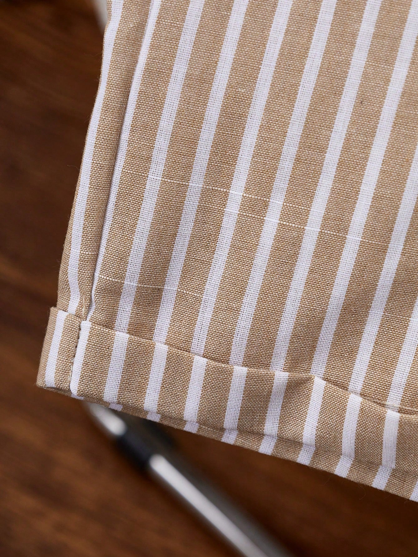 2pcs Boys Textured Shirt & Striped Bermuda Shorts Set - Ecru | 21 C...