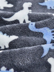 Baby Boys Dinosaur Print Fleece Hooded Robe - Slate | 21 Century Kids