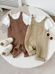 Baby Boys Muslin Bib Overall & Tee Set - Wenge
