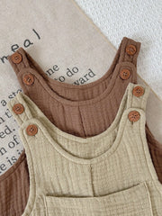 Baby Boys Muslin Bib Overall & Tee Set - Wenge