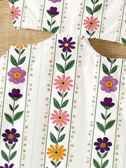 2pcs Little Girls Floral Print Cami Top & Skirt Set - Ivory | 21 Ce...