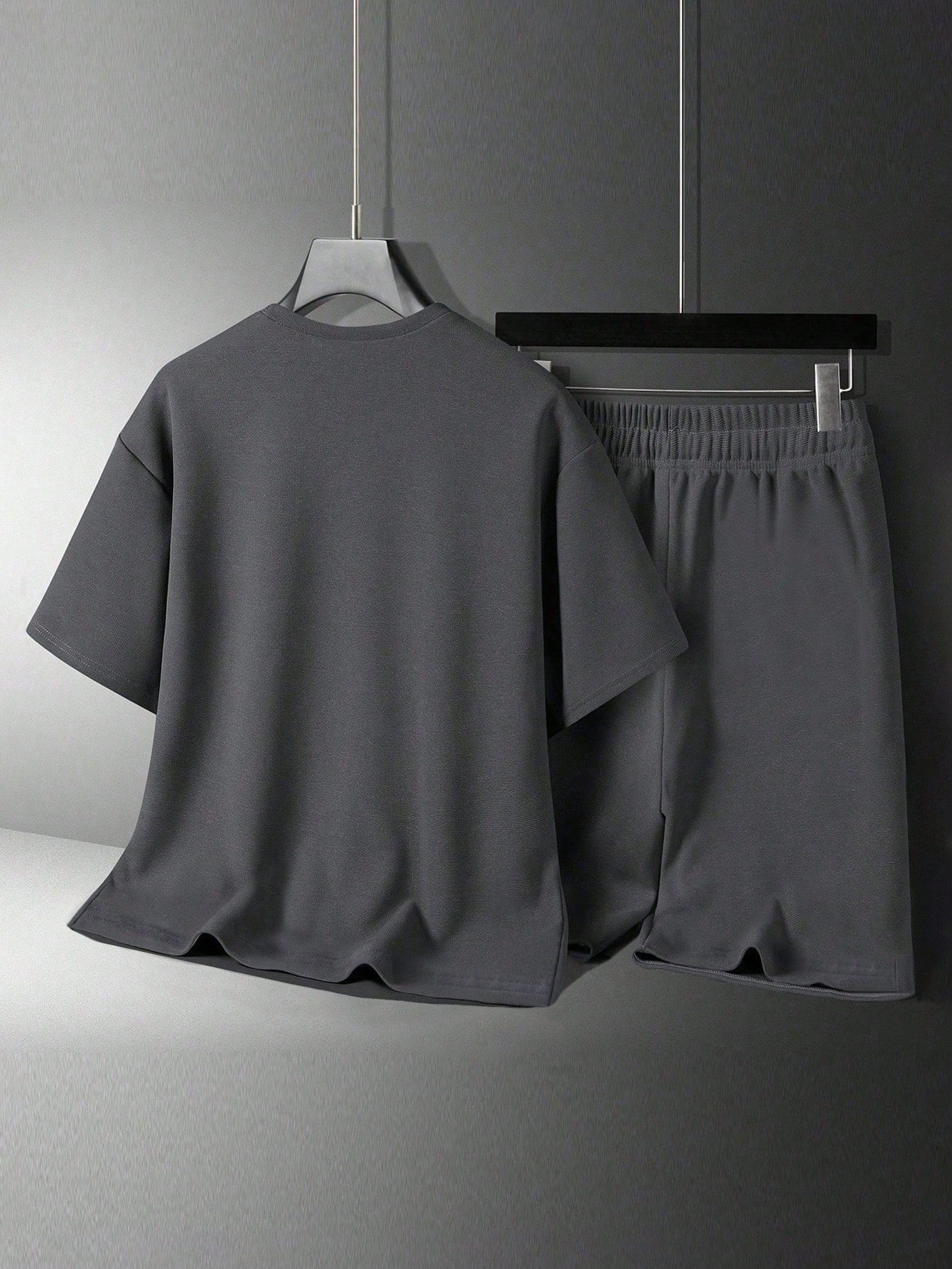 2pcs Boys Geometric Wolf Print T-Shirt & Shorts Set - Slate | 21 Ce...