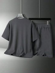 2pcs Boys Geometric Wolf Print T-Shirt & Shorts Set - Slate | 21 Ce...