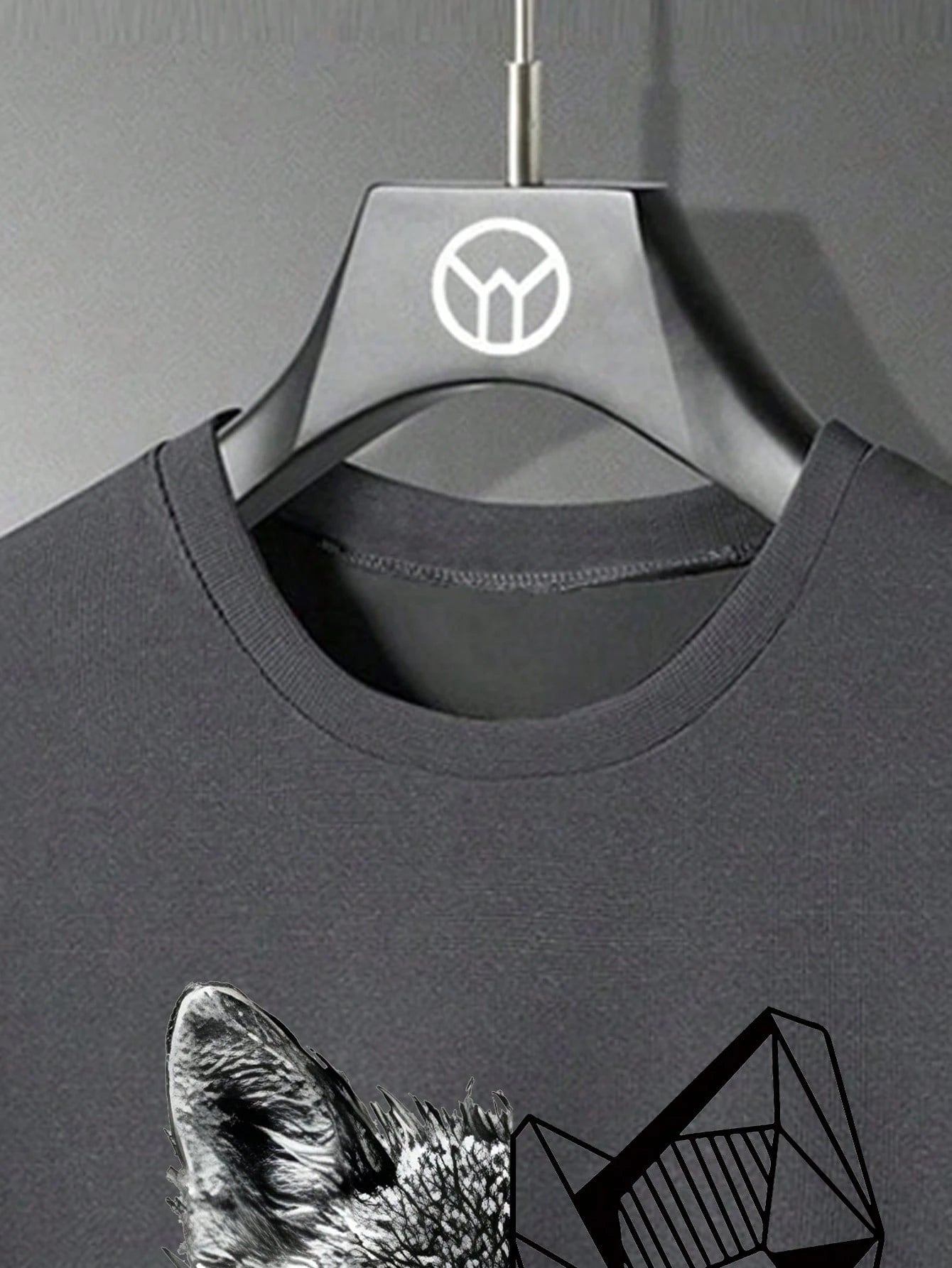 2pcs Boys Geometric Wolf Print T-Shirt & Shorts Set - Slate | 21 Ce...