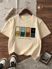 Boys 'One Day At A Time' Graphic Oversized Tee - Ecru | 21 Century ...