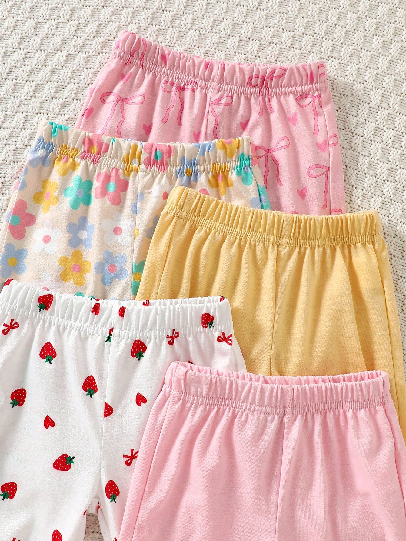5pcs Baby Girls Bow & Floral Print Romper Set - Blush | 21 Century ...