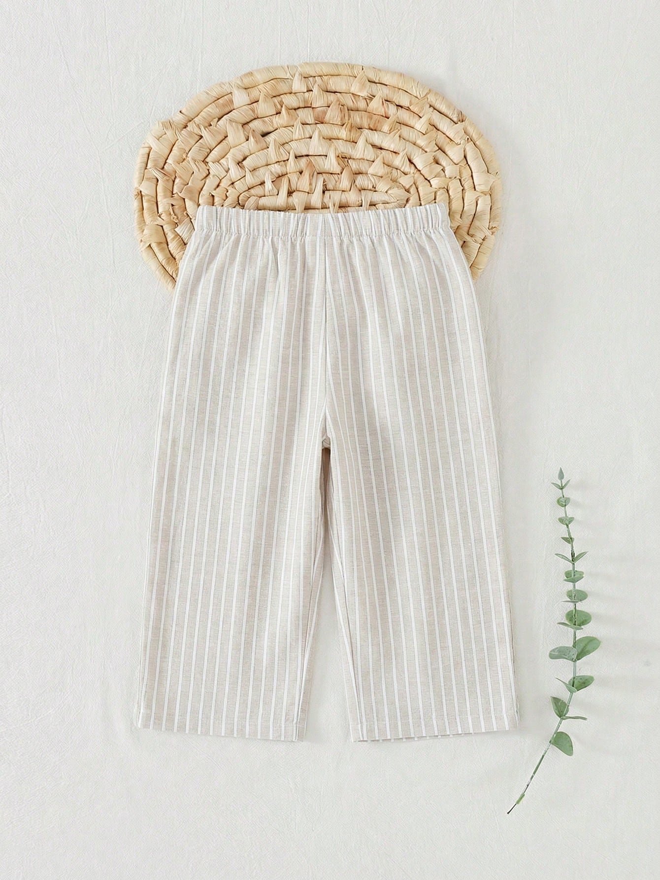Boys Pinstripe Linen-Blend Wide-Leg Trousers - Griege | 21 Century ...