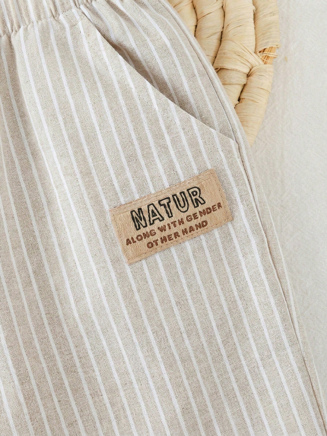 Boys Pinstripe Linen-Blend Wide-Leg Trousers - Griege | 21 Century ...
