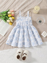 Girls Floral Jacquard Bow-Front Cami Dress - Periwinkle | 21 Centur...
