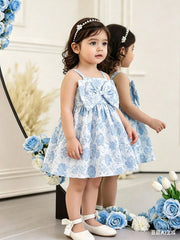 Girls Floral Jacquard Bow-Front Cami Dress - Periwinkle | 21 Centur...