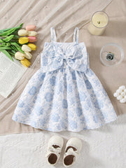 Girls Floral Jacquard Bow-Front Cami Dress - Periwinkle | 21 Centur...