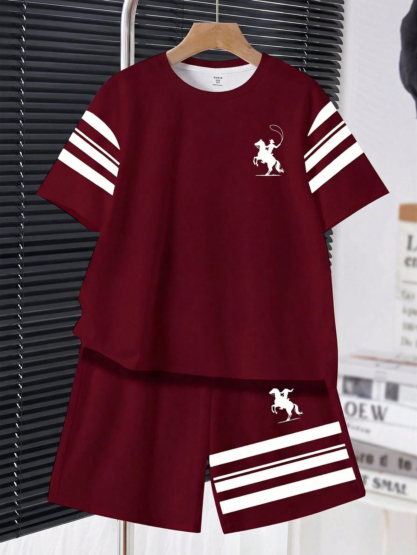 2pcs Big Boys Minimalist Round Neck Tee & Shorts Set - Classic
