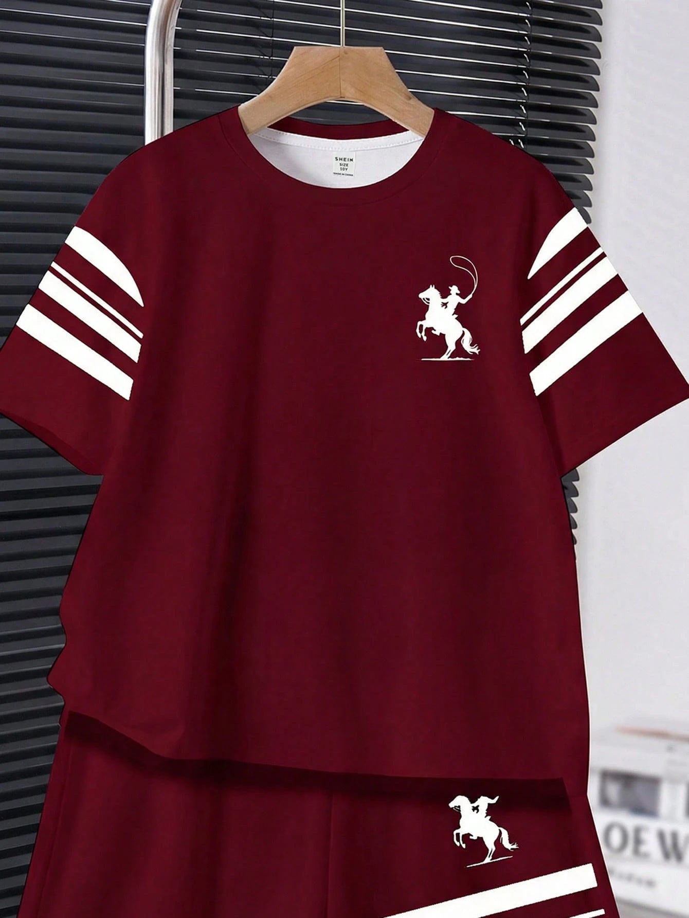 2pcs Big Boys Minimalist Round Neck Tee & Shorts Set - Classic