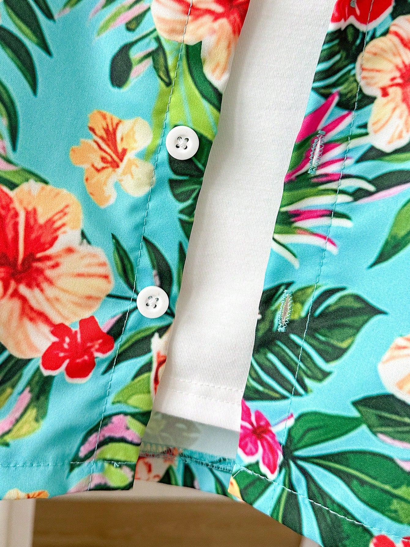 2pcs Boys Tropical Hibiscus Print Shirt & Shorts Set - Aqua | 21 Ce...