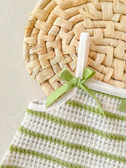 Girls Striped Knit Camisole & Shorts Set - Ivory