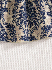 Girls Damask Print Spaghetti Strap A-Line Dress - Ecru