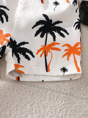 3pcs Boys Aloha Graphic Tank Top & Palm Print Shorts Set - Ivory | ...