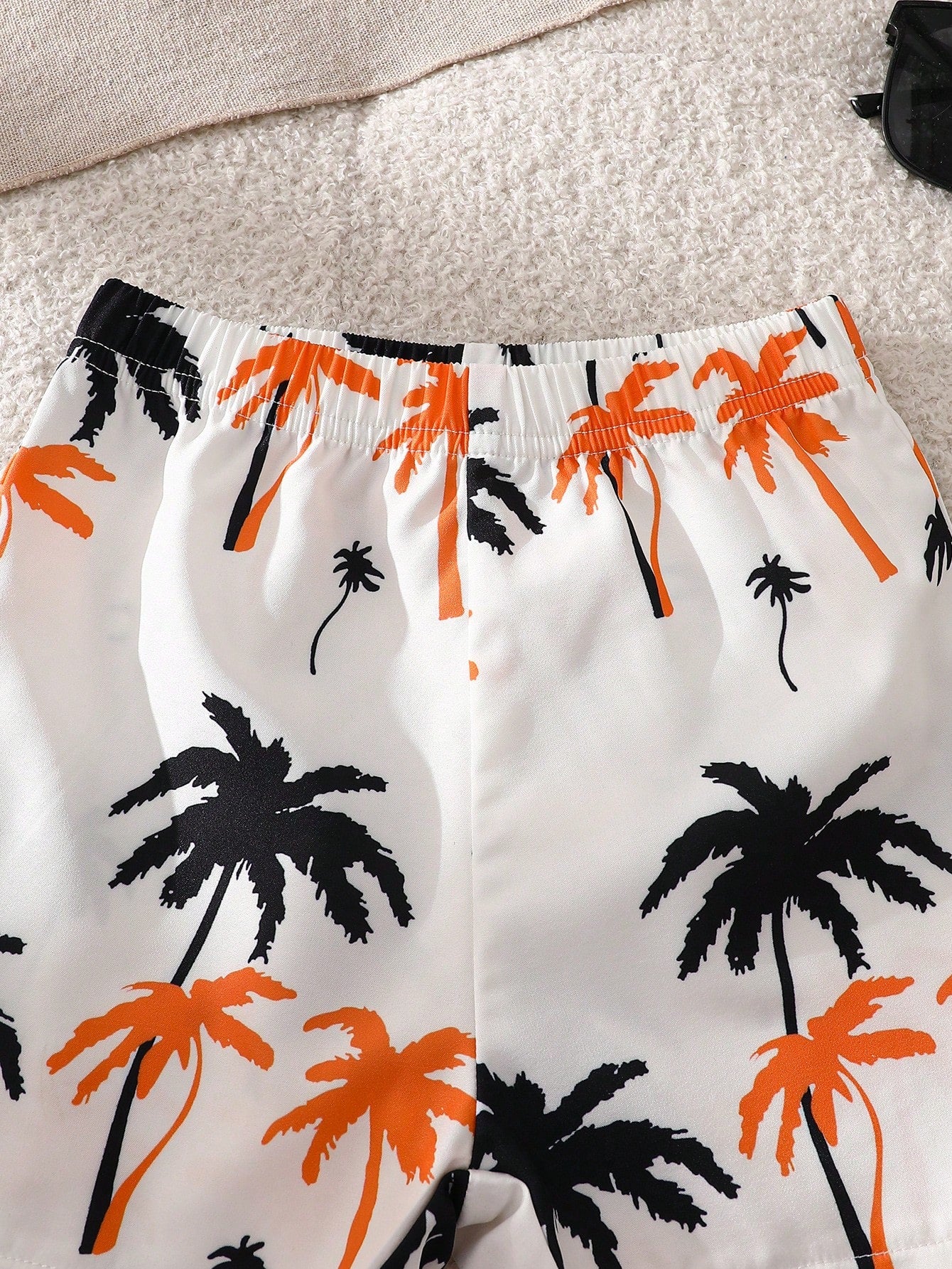 3pcs Boys Aloha Graphic Tank Top & Palm Print Shorts Set - Ivory | ...