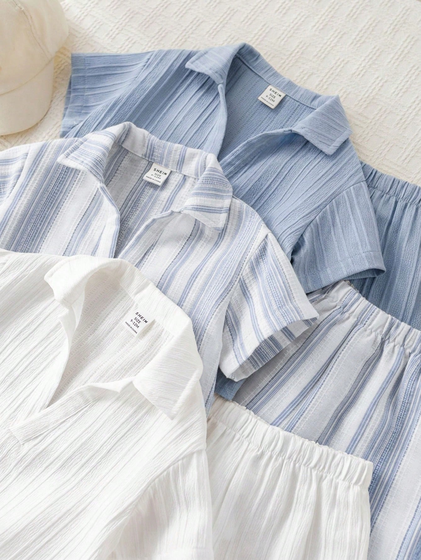 6pcs Boys Striped Cotton Polo Shirt & Shorts Set - Periwinkle | 21 ...