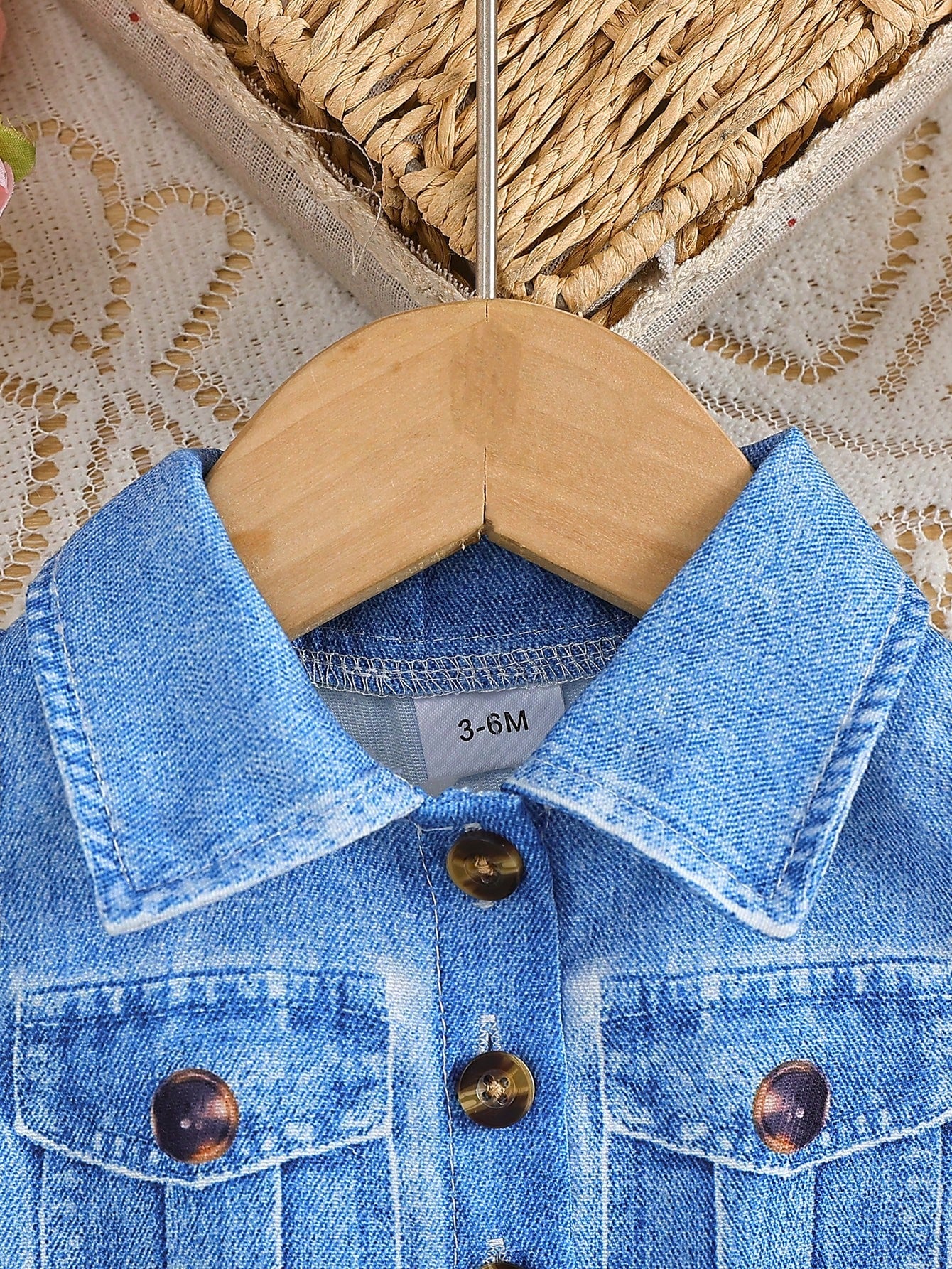 Girls Safari Animal Print Belted Denim Romper - Cerulean | 21 Centu...