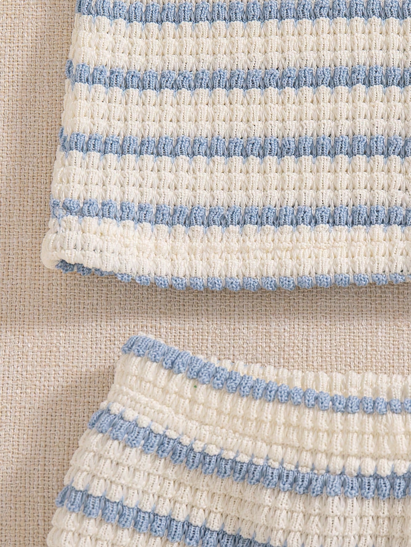Girls Striped Knit Camisole & Shorts Set - Ivory