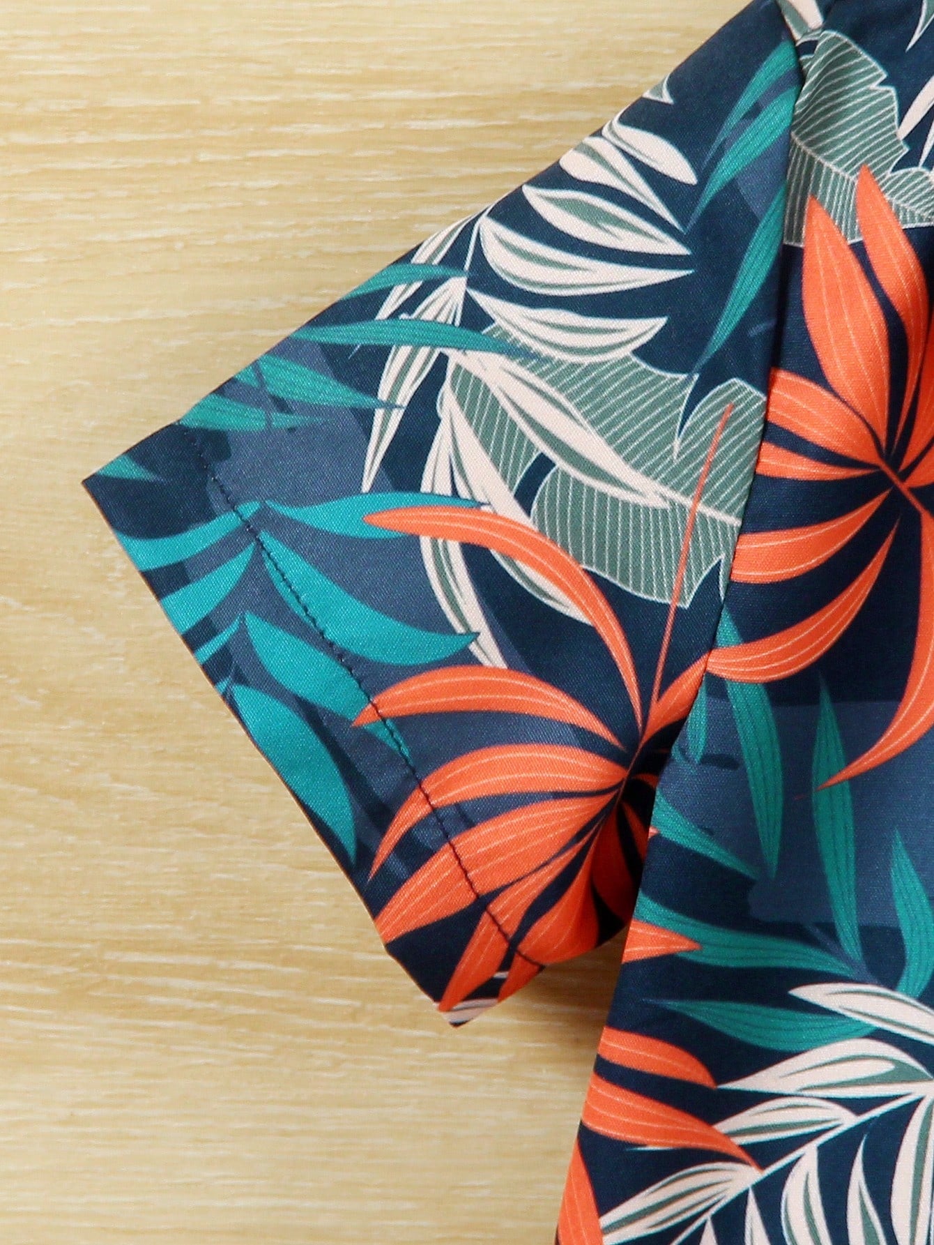 2pcs Boys Tropical Leaf Print Resort Shirt & Shorts Set - Midnight ...