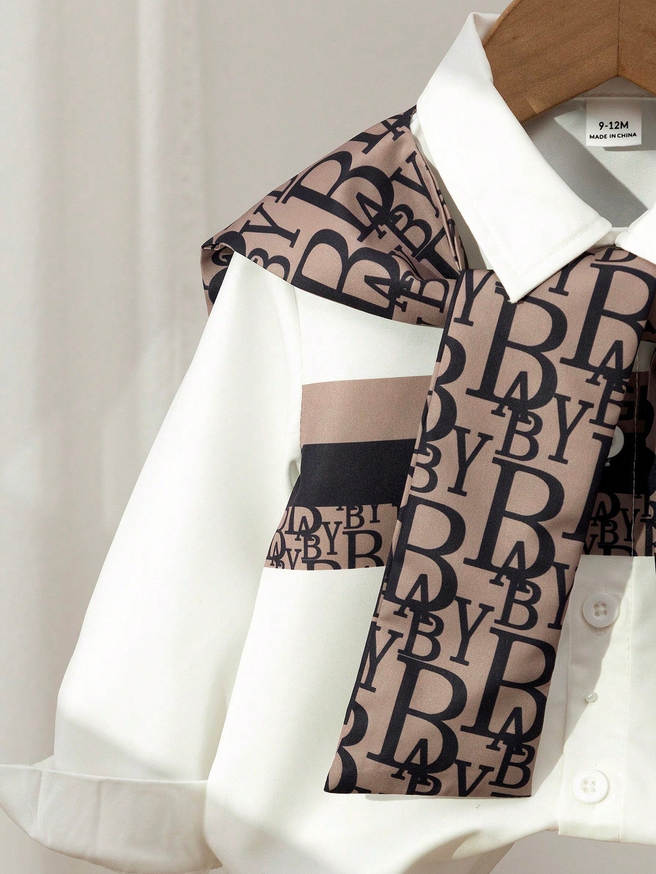 2pcs Boys Letter Print Shirt & Trousers Set - Ivory | 21 Century Kids