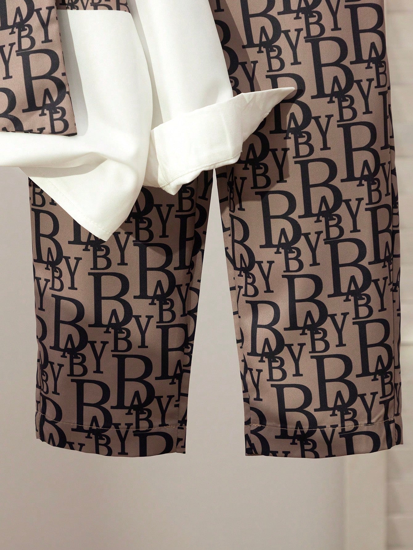 2pcs Boys Letter Print Shirt & Trousers Set - Ivory | 21 Century Kids