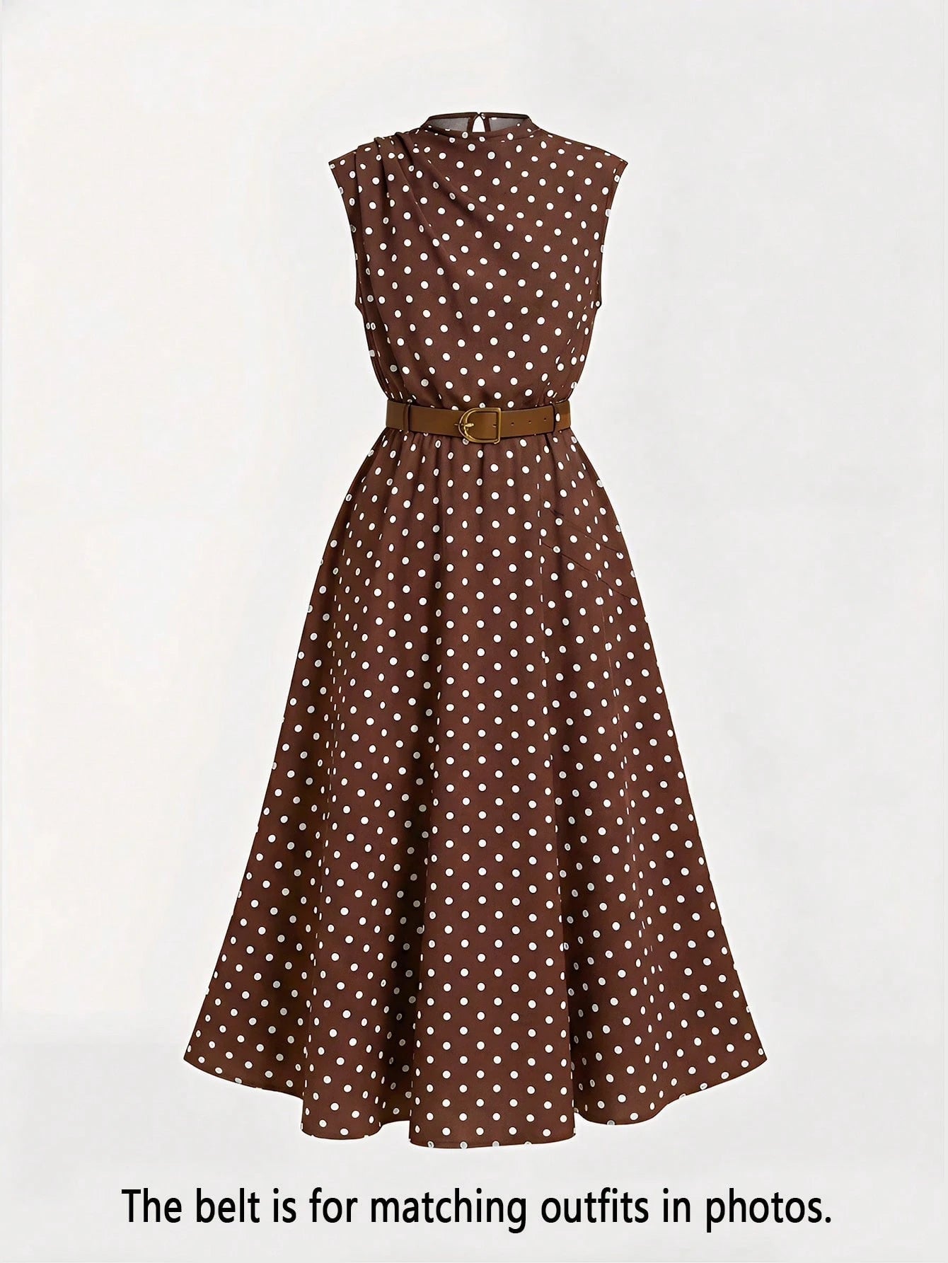 Big Girls Polka Dot A-Line Midi Dress - Wenge | 21 Century Kids