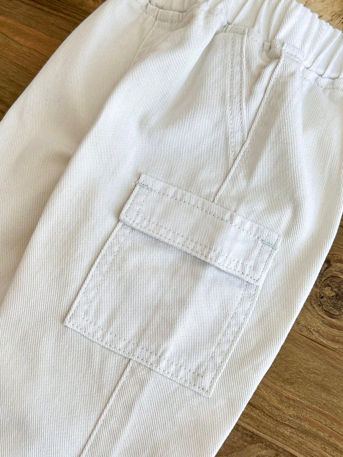 Boys Twill Cargo Pocket Tapered Trousers - Ecru | 21 Century Kids