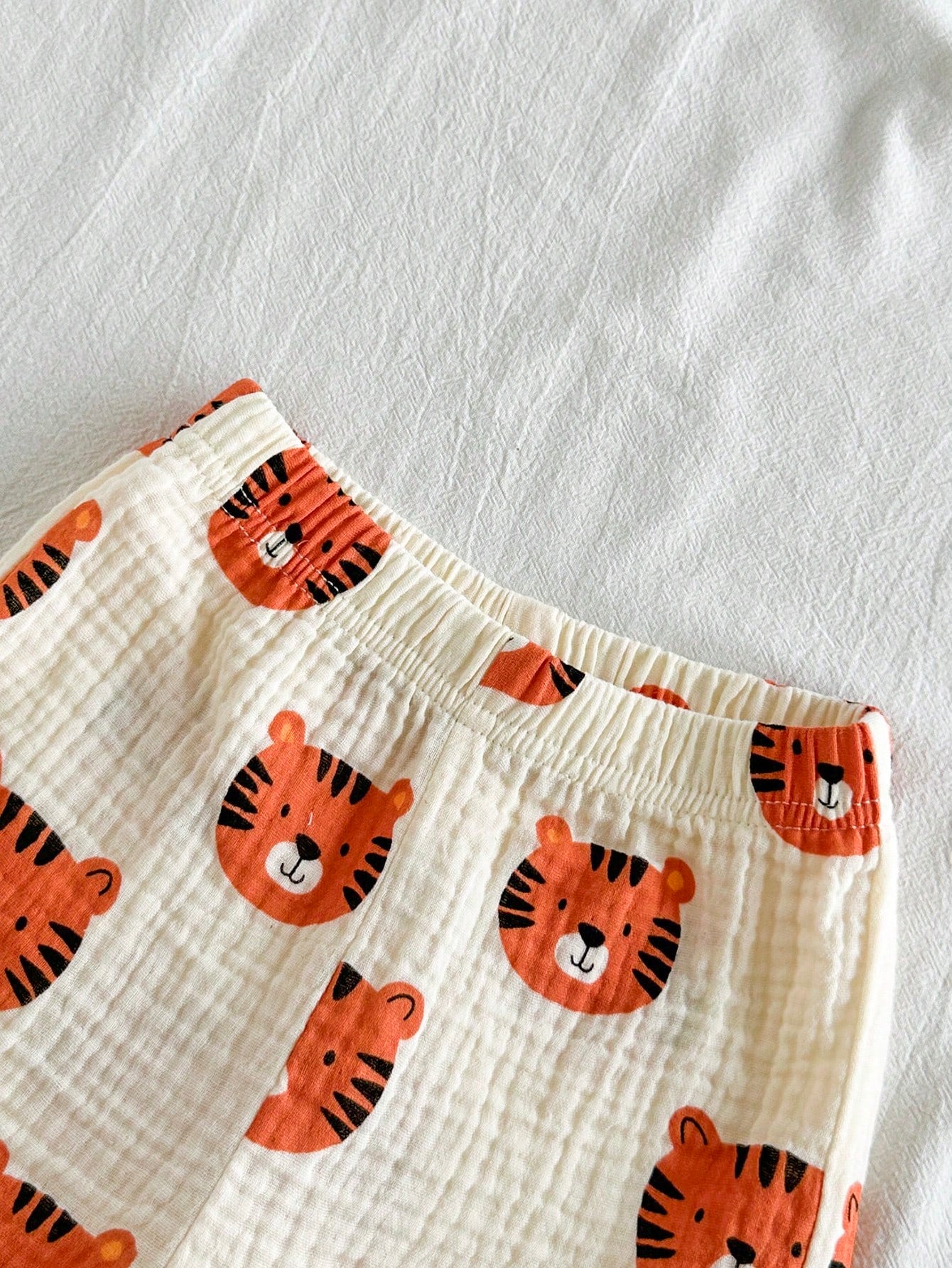 Baby Boys Tiger Print Collar Shirt & Shorts Set - Isabelline