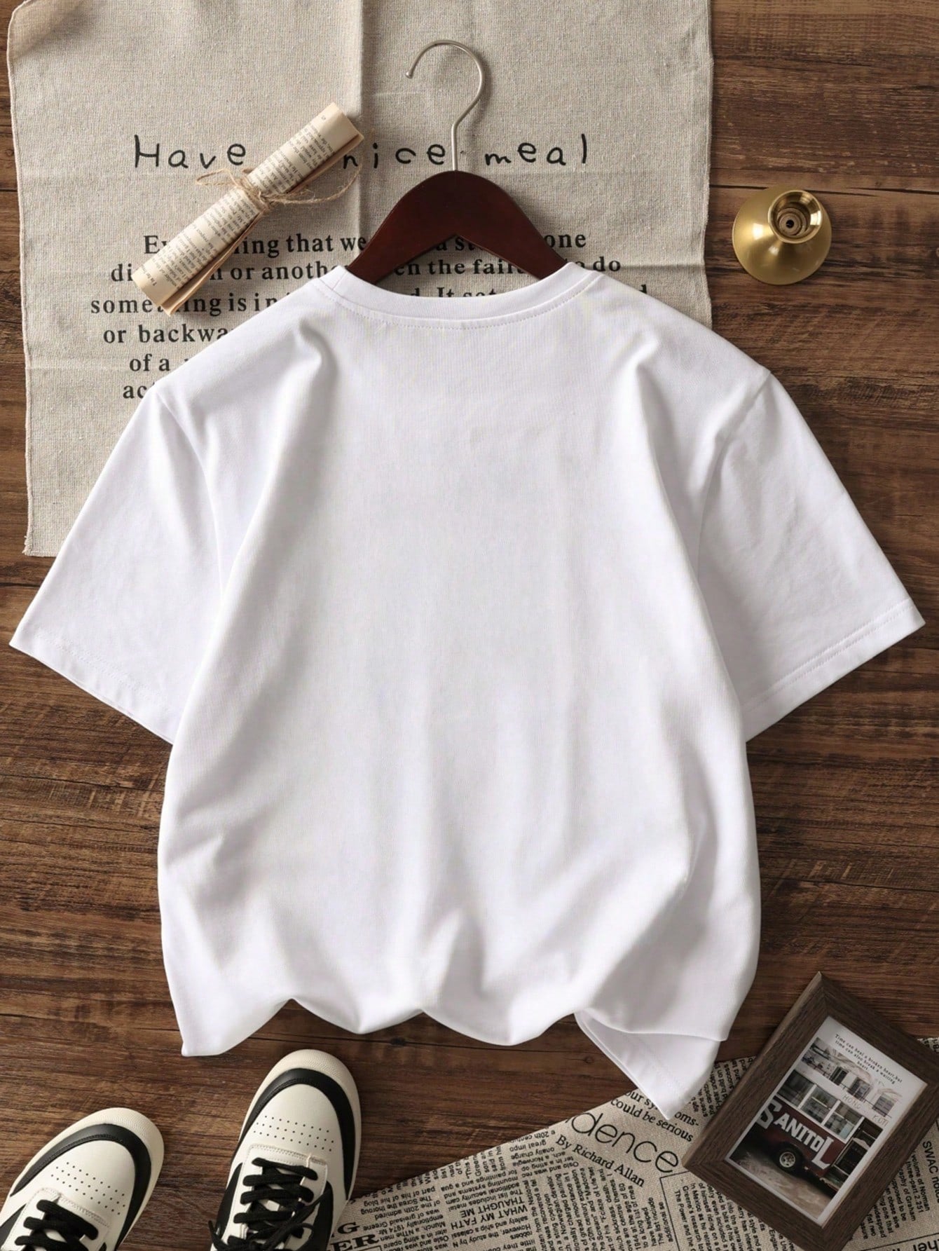 Boys Slogan Graphic Oversized Crew Neck Tee - Ivory | 21 Century Kids