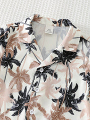 Boys Palm Print Resort Collar Shirt & Shorts - Isabelline