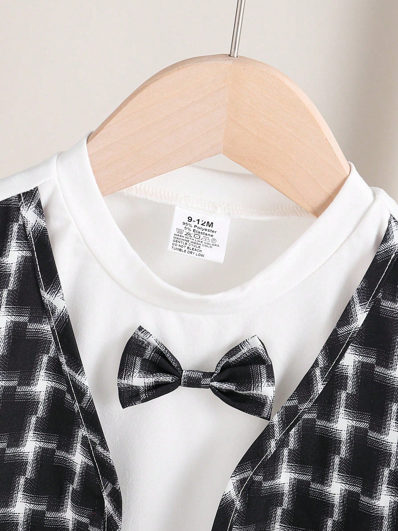 2pcs Boys Plaid Bow-Tie Tee & Shorts Set - Onyx | 21 Century Kids