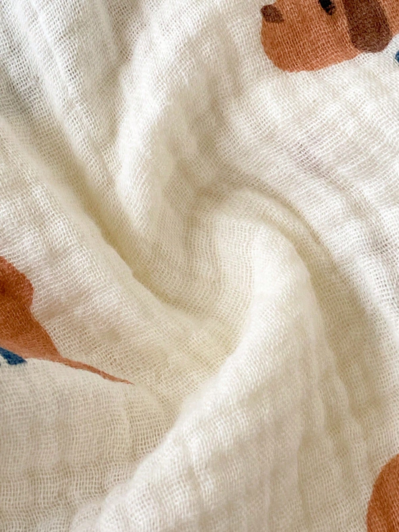 Boys Dog Print Muslin Shirt & Shorts Set - Ecru