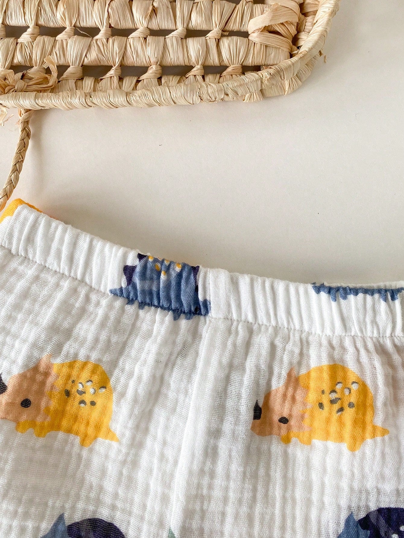 Baby Boys Dinosaur Print Collar Shirt & Shorts Set - Ivory