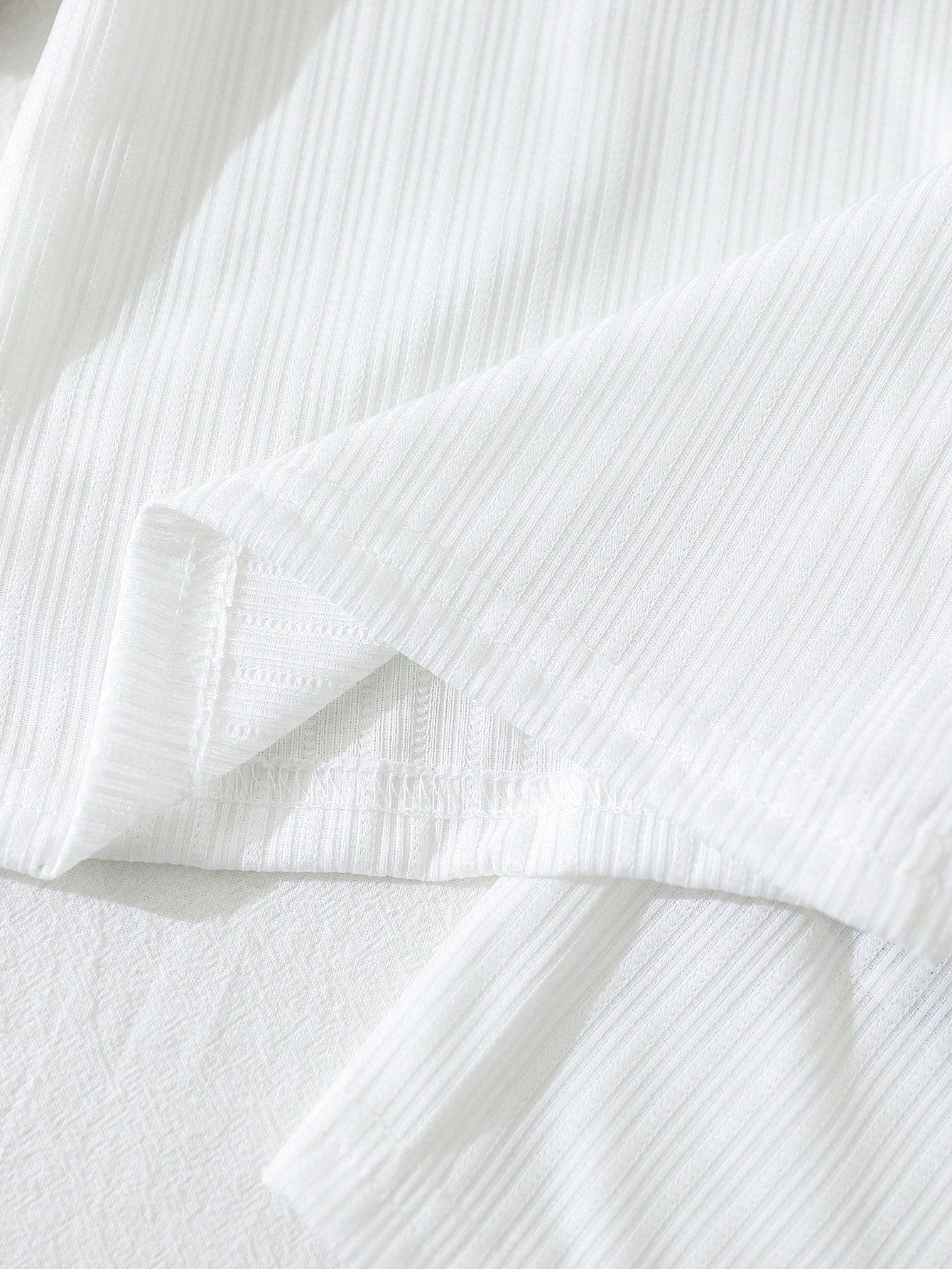 2pcs Boys Ribbed Polo Shirt & Shorts Set - Ivory