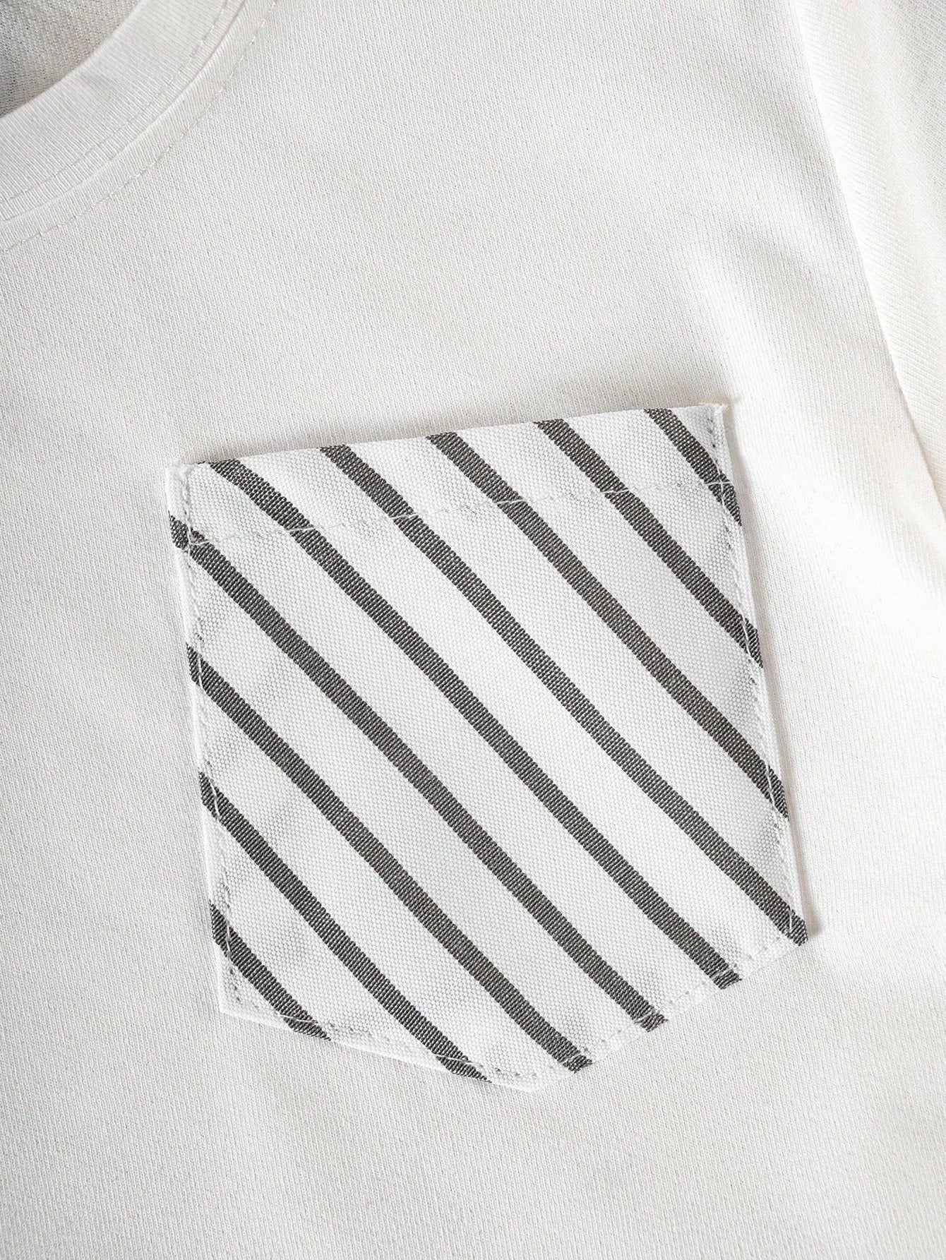 Boys Stripe Pocket Tee & Bermuda Shorts Set - Ivory