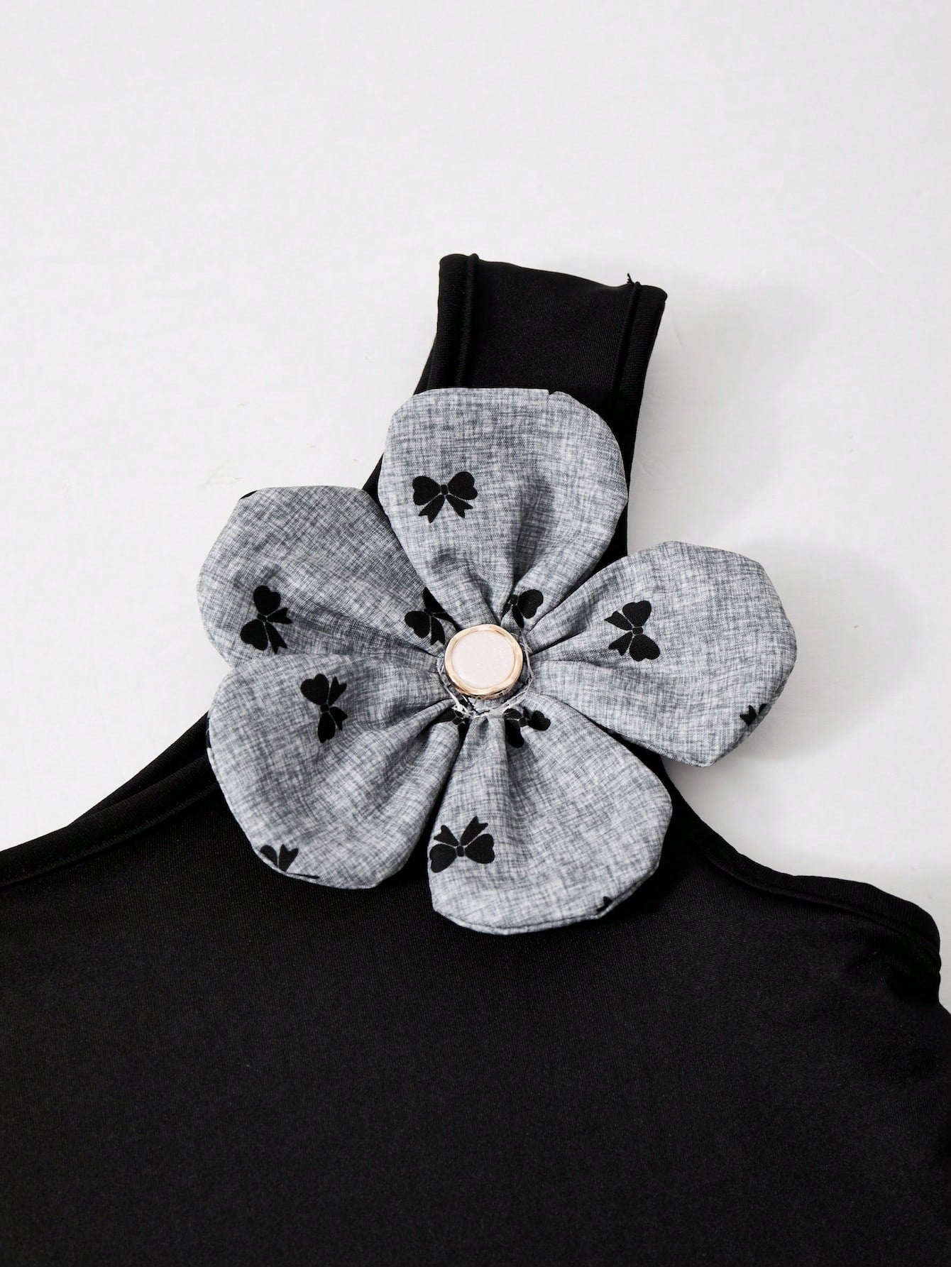2pcs Big Girls Asymmetric Camisole & Bow-Print Shorts Set - Slate |...