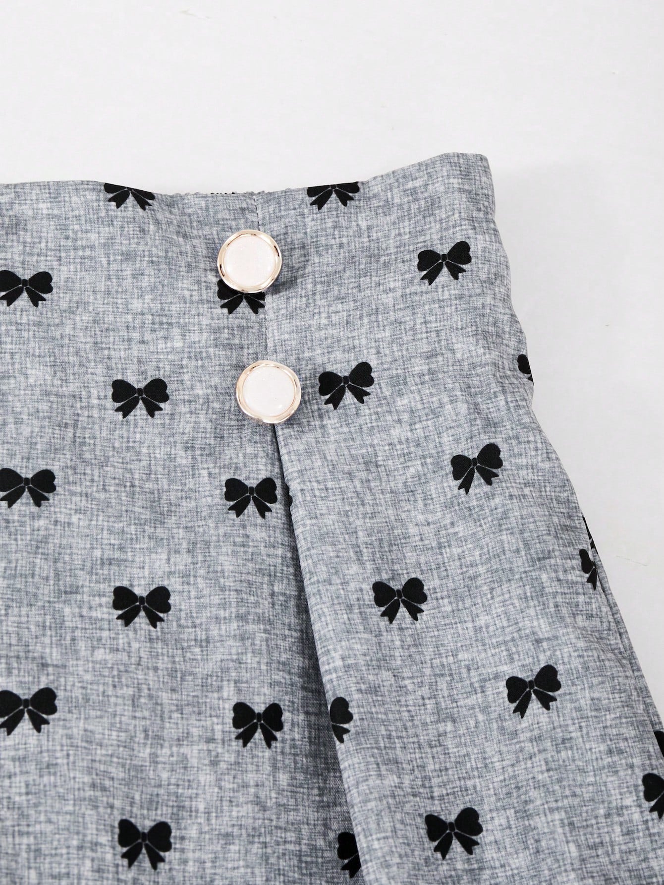 2pcs Big Girls Asymmetric Camisole & Bow-Print Shorts Set - Slate |...