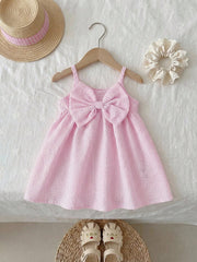 Girls Seersucker Striped Bow-Front Cami Dress - Blush | 21 Century ...