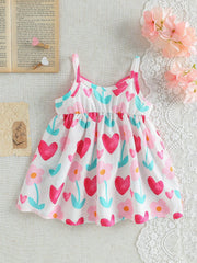 Girls Heart Floral Print Bow Cami Dress - Ivory | 21 Century Kids