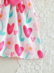 Girls Heart Floral Print Bow Cami Dress - Ivory | 21 Century Kids